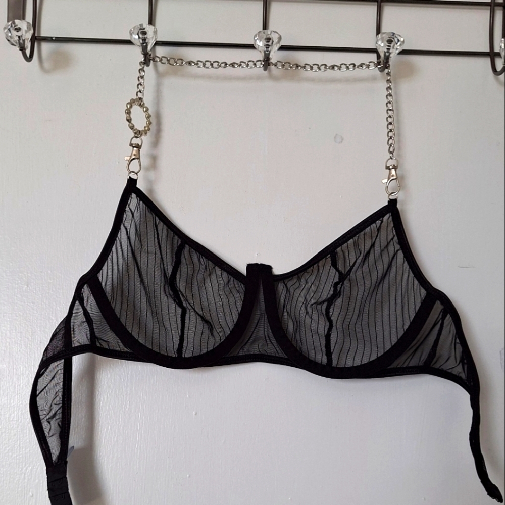Black Stylish Bra Red Bra size L